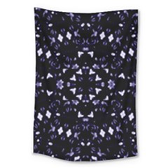 Dark Blue Ornament Pattern Design Large Tapestry