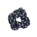 Dark Blue Ornament Pattern Design Velvet Scrunchie View1