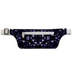 Dark Blue Ornament Pattern Design Active Waist Bag