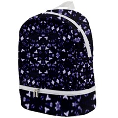 Dark Blue Ornament Pattern Design Zip Bottom Backpack