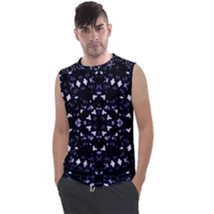 Dark Blue Ornament Pattern Design Men s Regular Tank Top