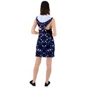 Dark Blue Ornament Pattern Design Racer Back Hoodie Dress View2