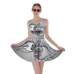 Decorative Clef, Zentangle Design Skater Dress by FantasyWorld7