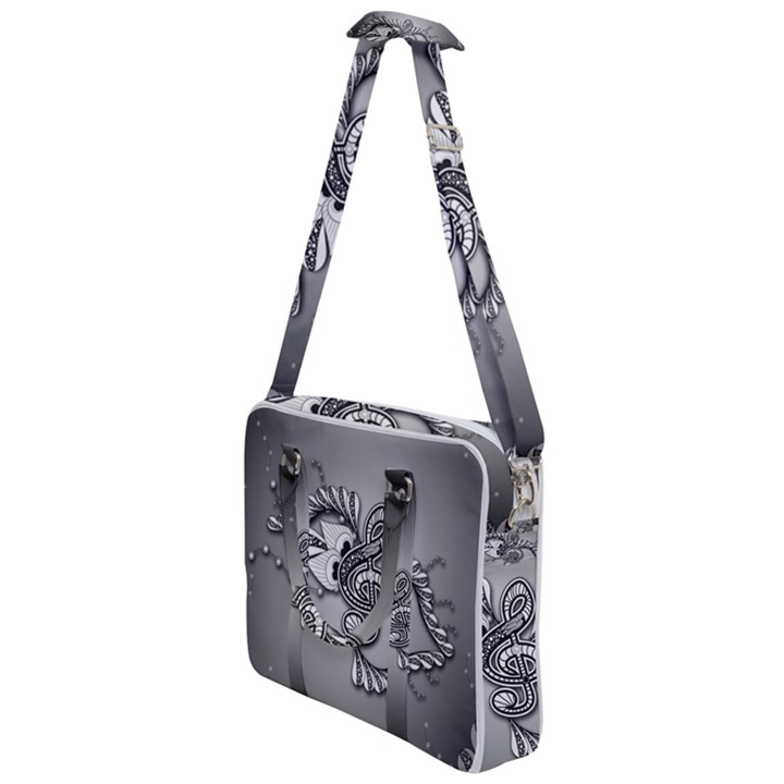 Decorative Clef, Zentangle Design Cross Body Office Bag