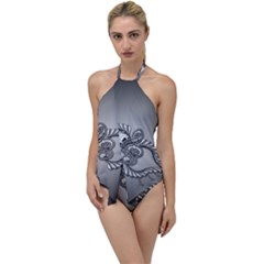 Decorative Clef, Zentangle Design Go With The Flow One Piece Swimsuit by FantasyWorld7