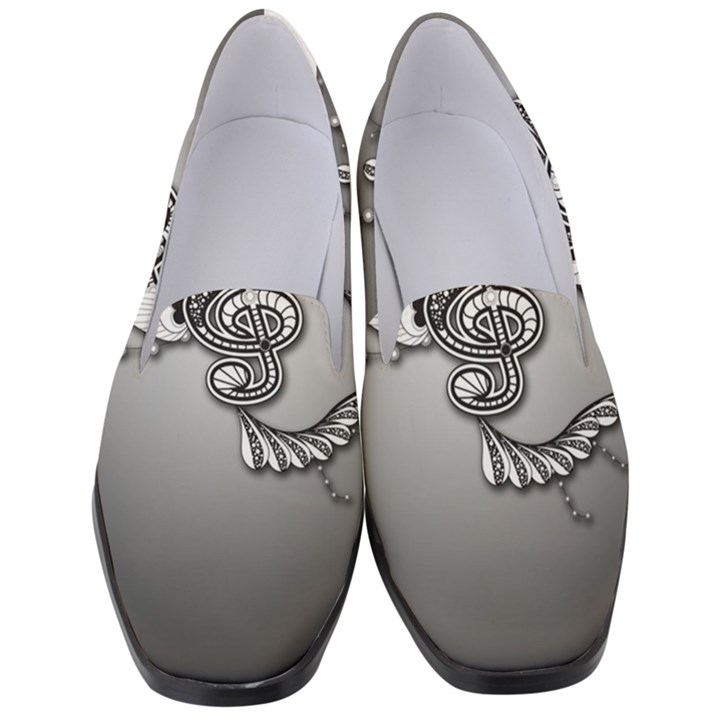 Decorative Clef, Zentangle Design Women s Classic Loafer Heels