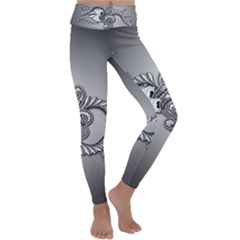 Decorative Clef, Zentangle Design Kids  Lightweight Velour Classic Yoga Leggings by FantasyWorld7