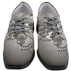 Decorative Clef, Zentangle Design Women Heeled Oxford Shoes by FantasyWorld7