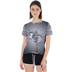 Decorative Clef, Zentangle Design Open Back Sport Tee by FantasyWorld7