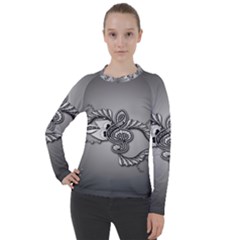 Decorative Clef, Zentangle Design Women s Pique Long Sleeve Tee