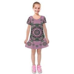 Sakura Wreath And Cherry Blossoms In Harmony Kids  Short Sleeve Velvet Dress by pepitasart