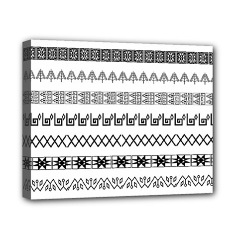 Borders Ikat Ethnic Frame Tribal Canvas 10  X 8  (stretched) by Wegoenart