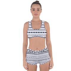 Borders Ikat Ethnic Frame Tribal Racerback Boyleg Bikini Set by Wegoenart