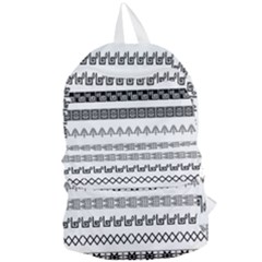 Borders Ikat Ethnic Frame Tribal Foldable Lightweight Backpack by Wegoenart