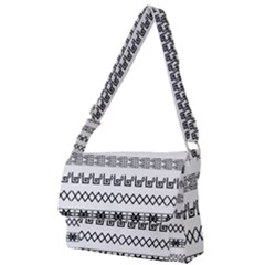 Borders Ikat Ethnic Frame Tribal Full Print Messenger Bag (s) by Wegoenart