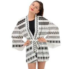 Borders Ikat Ethnic Frame Tribal Long Sleeve Kimono by Wegoenart