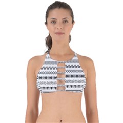 Borders Ikat Ethnic Frame Tribal Perfectly Cut Out Bikini Top by Wegoenart