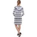 Borders Ikat Ethnic Frame Tribal Long Sleeve Hoodie Dress View2