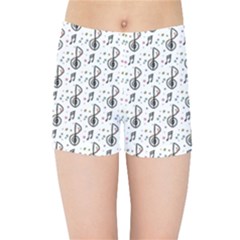 Musical Notes Pattern Kids  Sports Shorts by Wegoenart