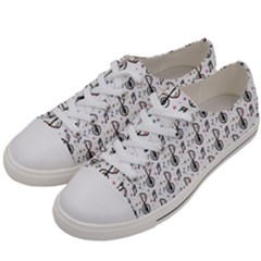 Musical Notes Pattern Women s Low Top Canvas Sneakers by Wegoenart