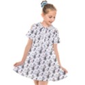 Musical Notes Pattern Kids  Short Sleeve Shirt Dress View1