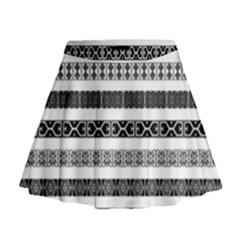 Borders Ikat Ethnic Frame Tribal Mini Flare Skirt by Wegoenart