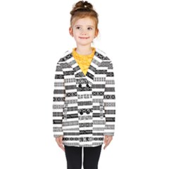 Borders Ikat Ethnic Frame Tribal Kids  Double Breasted Button Coat by Wegoenart