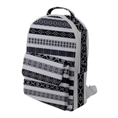 Borders Ikat Ethnic Frame Tribal Flap Pocket Backpack (large) by Wegoenart