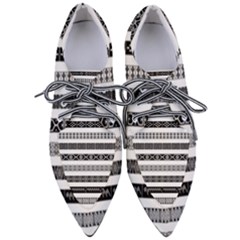 Borders Ikat Ethnic Frame Tribal Women s Pointed Oxford Shoes by Wegoenart