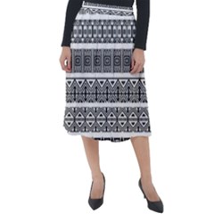 Borders Ikat Ethnic Frame Tribal Classic Velour Midi Skirt  by Wegoenart