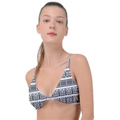 Borders Ikat Ethnic Frame Tribal Knot Up Bikini Top by Wegoenart