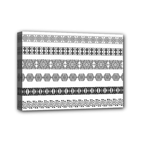 Borders Ikat Ethnic Frame Tribal Mini Canvas 7  X 5  (stretched) by Wegoenart