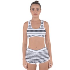 Borders Ikat Ethnic Frame Tribal Racerback Boyleg Bikini Set by Wegoenart