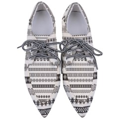 Borders Ikat Ethnic Frame Tribal Women s Pointed Oxford Shoes by Wegoenart