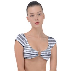 Borders Ikat Ethnic Frame Tribal Cap Sleeve Ring Bikini Top by Wegoenart