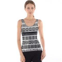 Borders Ikat Ethnic Frame Tribal Tank Top by Wegoenart