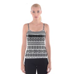 Borders Ikat Ethnic Frame Tribal Spaghetti Strap Top by Wegoenart