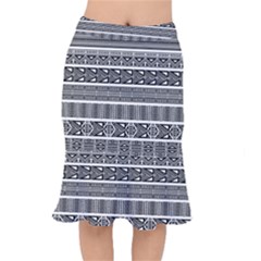 Borders Ikat Ethnic Frame Tribal Short Mermaid Skirt by Wegoenart