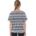 Borders Ikat Ethnic Frame Tribal V-Neck Dolman Drape Top View2