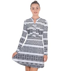 Borders Ikat Ethnic Frame Tribal Long Sleeve Panel Dress by Wegoenart