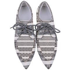 Borders Ikat Ethnic Frame Tribal Women s Pointed Oxford Shoes by Wegoenart