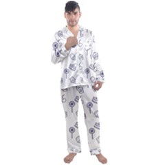 Cup Cake Cake Pattern Delicious Men s Satin Pajamas Long Pants Set by Wegoenart