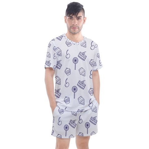 Cup Cake Cake Pattern Delicious Men s Mesh Tee And Shorts Set by Wegoenart