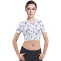 Cup Cake Cake Pattern Delicious Short Sleeve Cropped Jacket View1