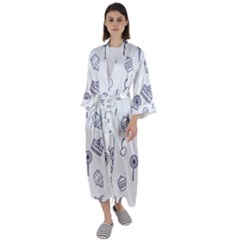 Cup Cake Cake Pattern Delicious Maxi Satin Kimono