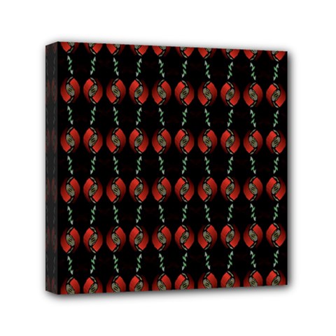 Red Silver Background Electric Mini Canvas 6  X 6  (stretched) by Wegoenart