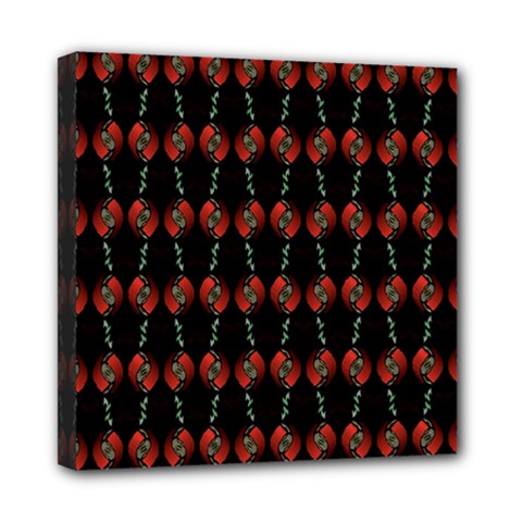 Red Silver Background Electric Mini Canvas 8  X 8  (stretched) by Wegoenart