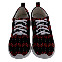 Red Silver Background Electric Women Athletic Shoes