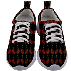 Red Silver Background Electric Kids Athletic Shoes by Wegoenart