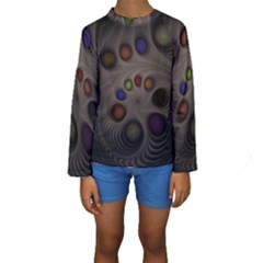 Fractal Fantasy Abstract Pattern Kids  Long Sleeve Swimwear by Wegoenart